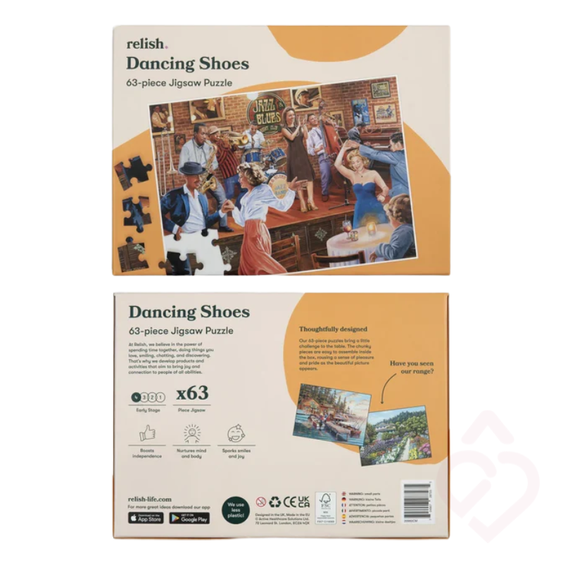 Puzzle “Sapatos de Dança" 63 Peças – Estímulo Cognitivo