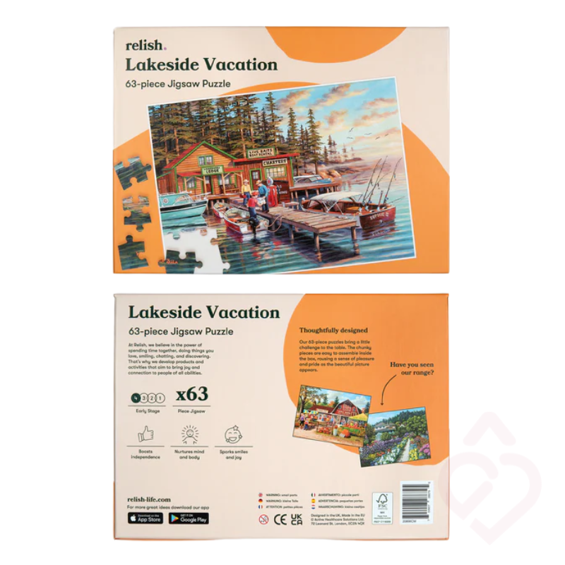 Puzzle “Férias no Lago” 63 Peças – Estímulo Cognitivo