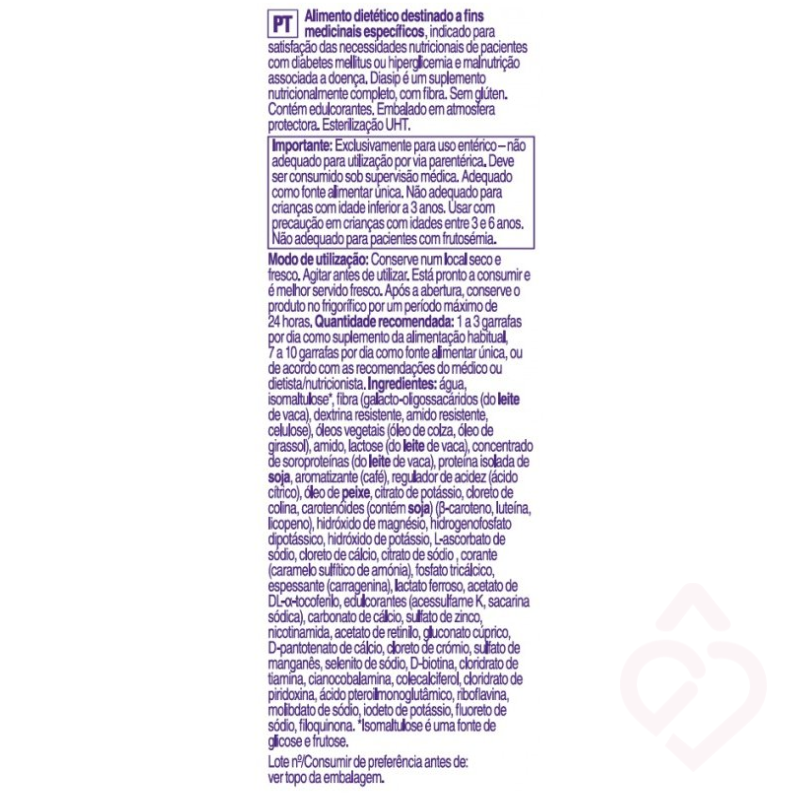 Diasip Capuccino – Suplemento Nutricional com Fibra para Diabéticos