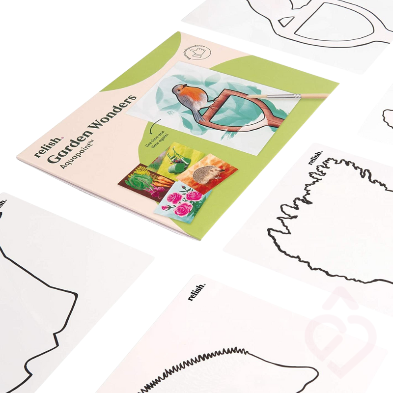 Jogo Aquapaint reutilizável Maravilhas do Jardim com cartões para pintar apenas com água e reutilizar sem necessidade de tintas
