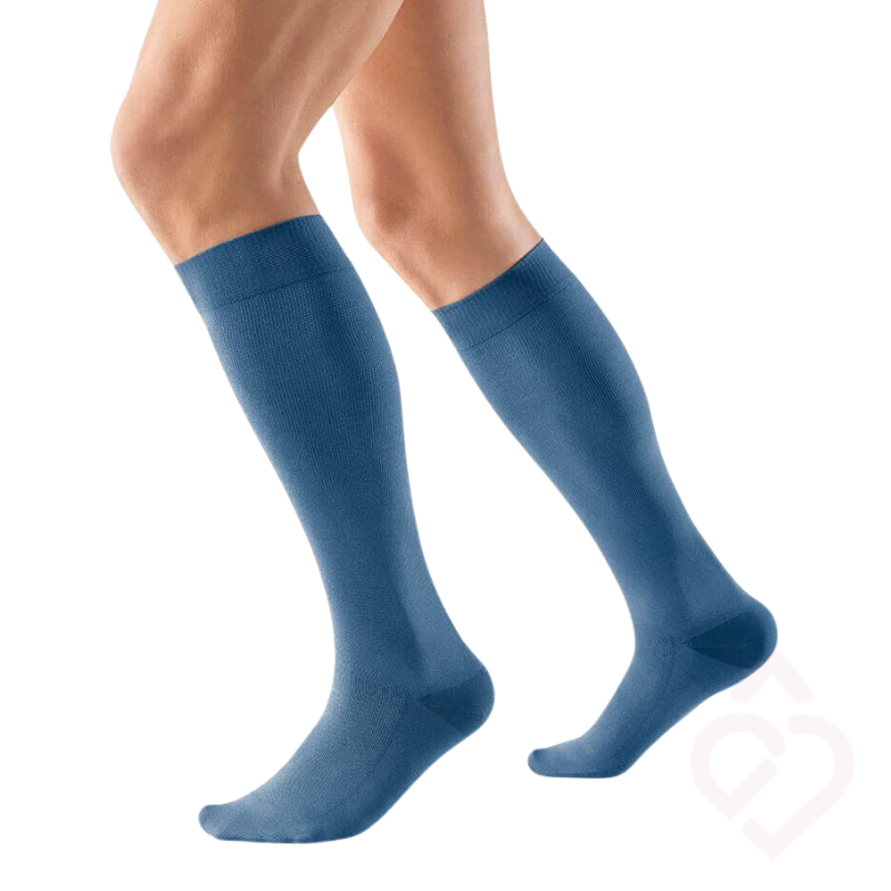 Meias de compressão até ao joelho para homem classe 1 cor denim