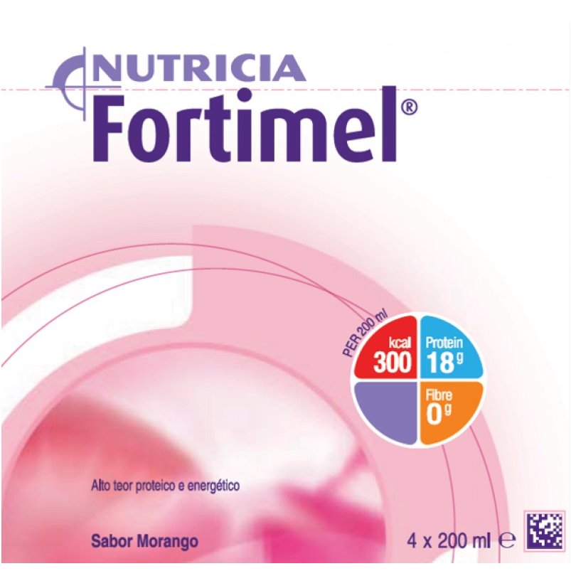 Fortimel de Morango Suplemento nutricional oral hiperproteico e hipercalórico