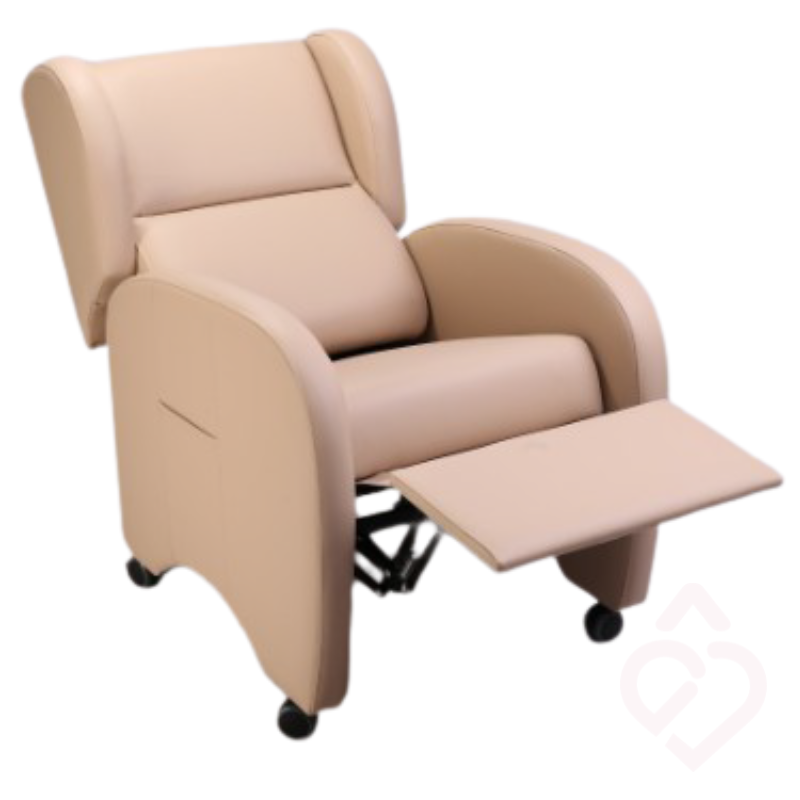 Cadeirão Reclinável Manual em Pele Sintética – Conforto