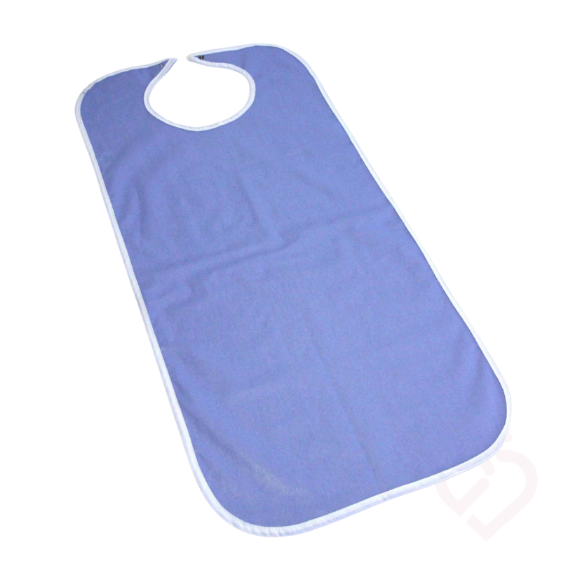Babete Azul Comprido com Mola – Proteção Total nas Refeições