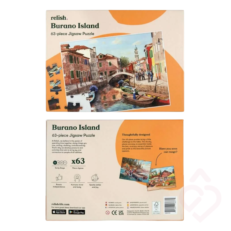 Puzzle Ilha de Burano 63 Peças – Estímulo Cognitivo