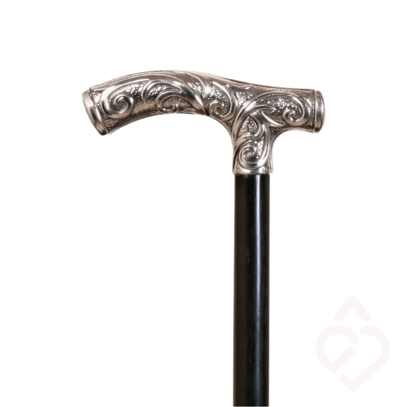 Bengala Faia Preta – Punho Trabalhado Elegante