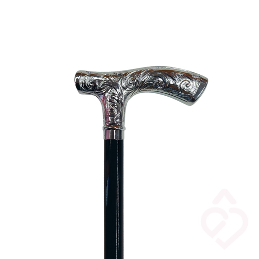 Bengala Faia Preta – Punho Trabalhado Elegante