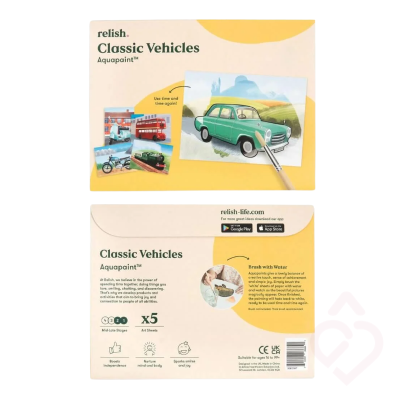 Jogo de Pintura com Água "Veículos Clássicos" – Lazer