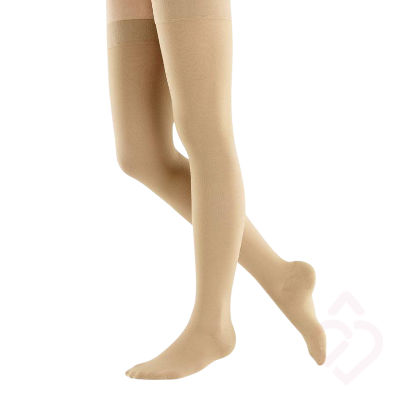 Meias Compressão até à Raiz da Coxa Mulher Classe 1 – Ponteira Fechada