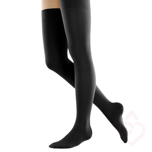 Meias Compressão até à Raiz da Coxa Mulher Classe 1 – Ponteira Fechada