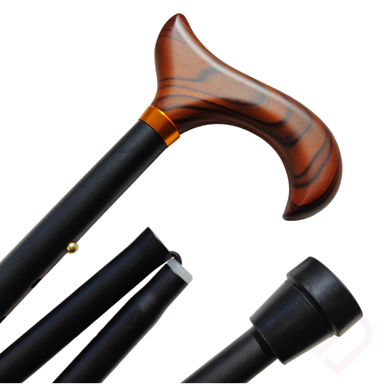 Bengala Dobrável Preta – Leve, Elegante e Resistente