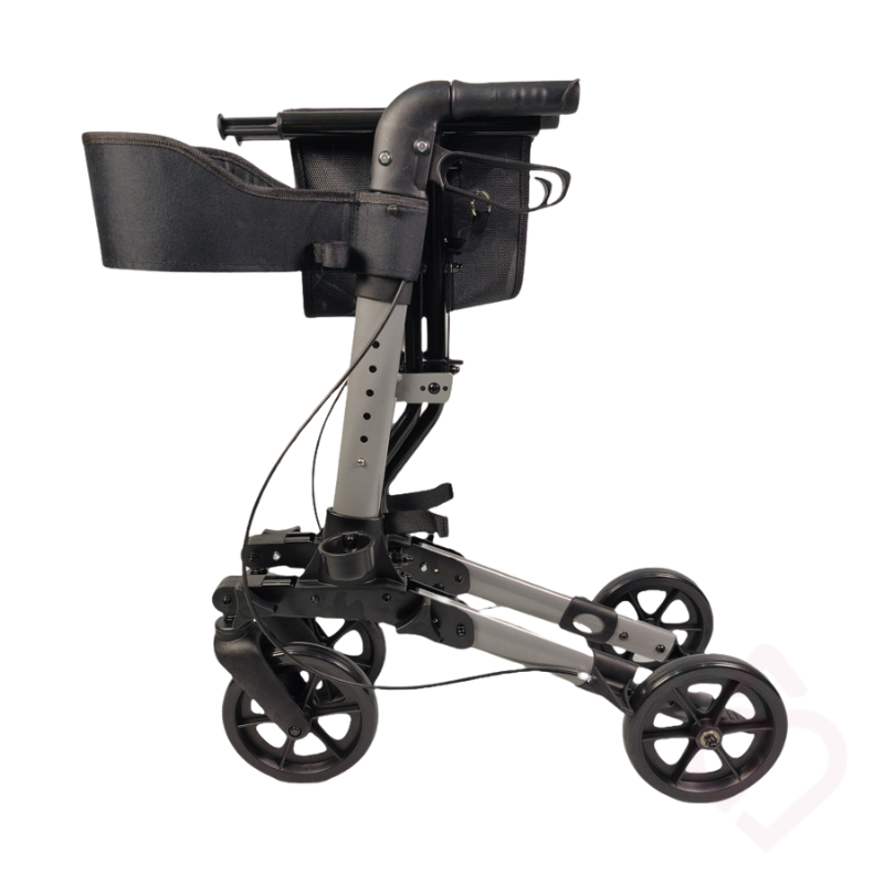 Andarilho Dobrável de 4 Rodas – Regulável em Altura e Seguro