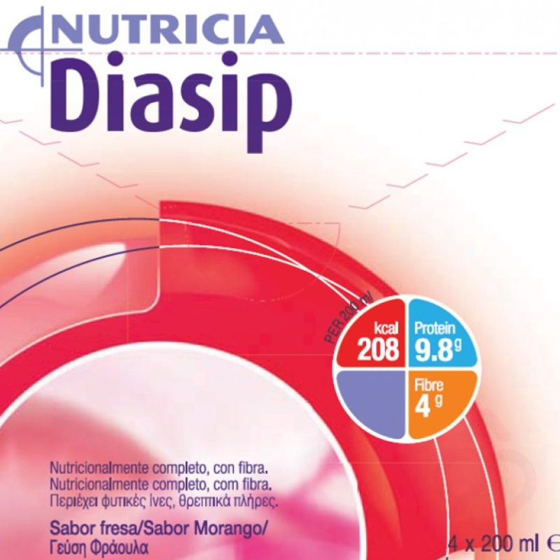 Diasip Morango – Suplemento Nutricional com Fibra para Diabéticos