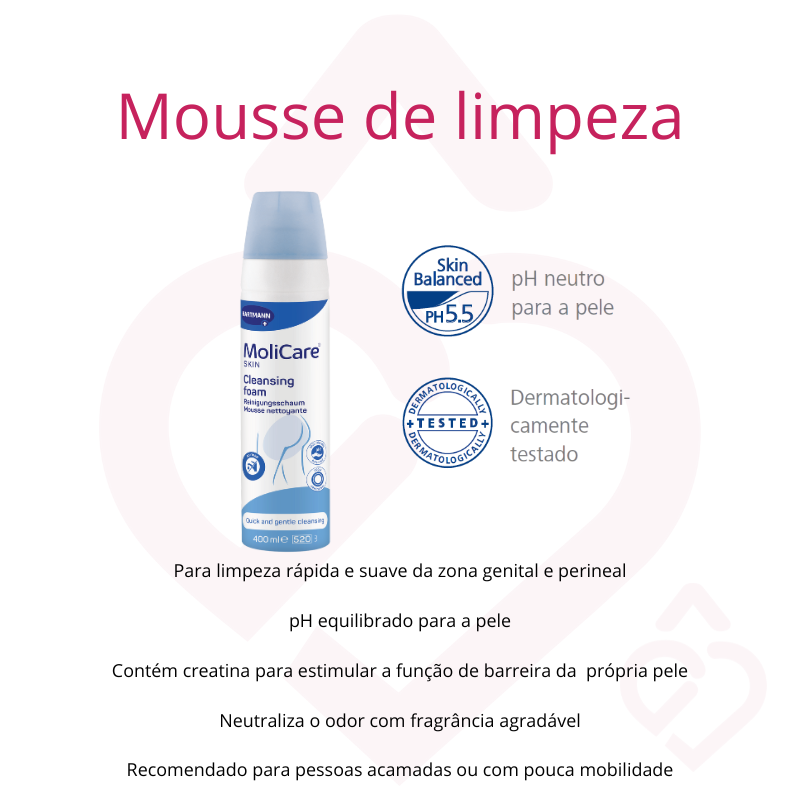 Mousse de Limpeza – Ideal para Incontinência e Pele Sensível