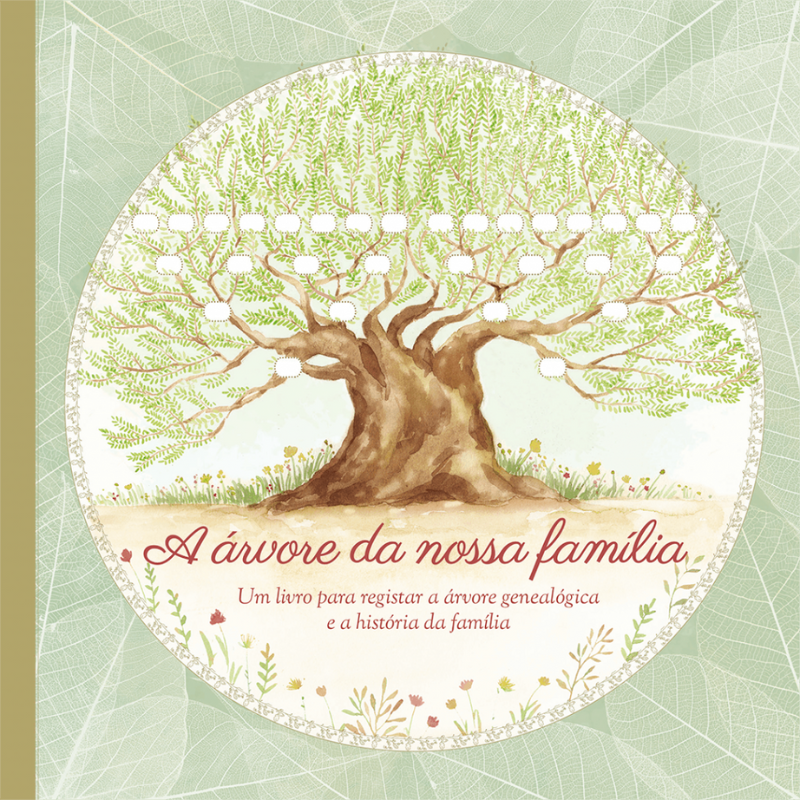 Livro A Árvore da Nossa Família para registar a árvore genealógica e a história familiar.