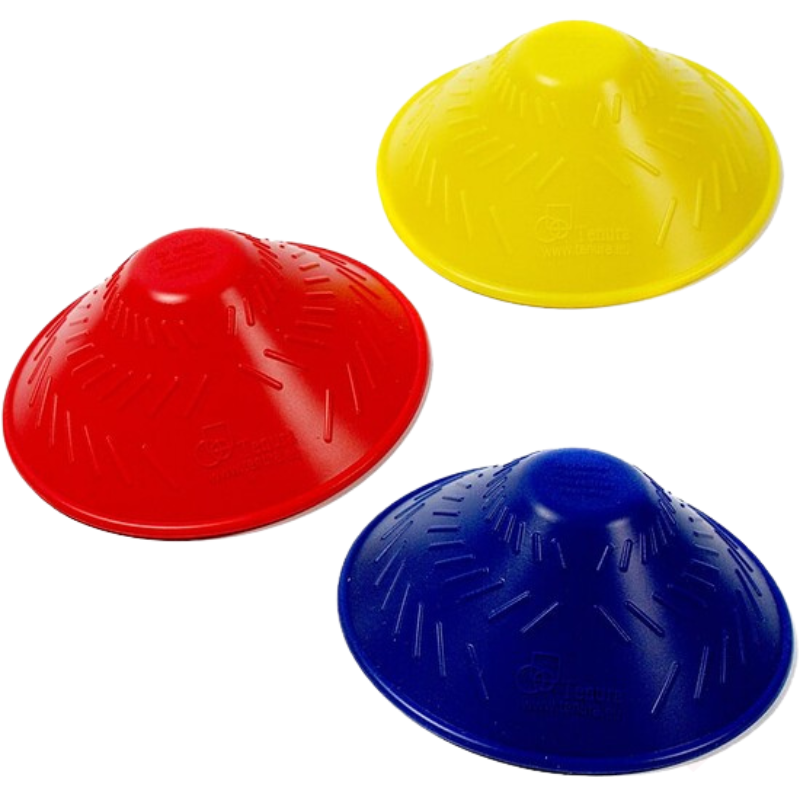 Conjunto de abre-frascos antiderrapantes em vermelho, amarelo e azul, facilita a abertura de tampas com menos esforço