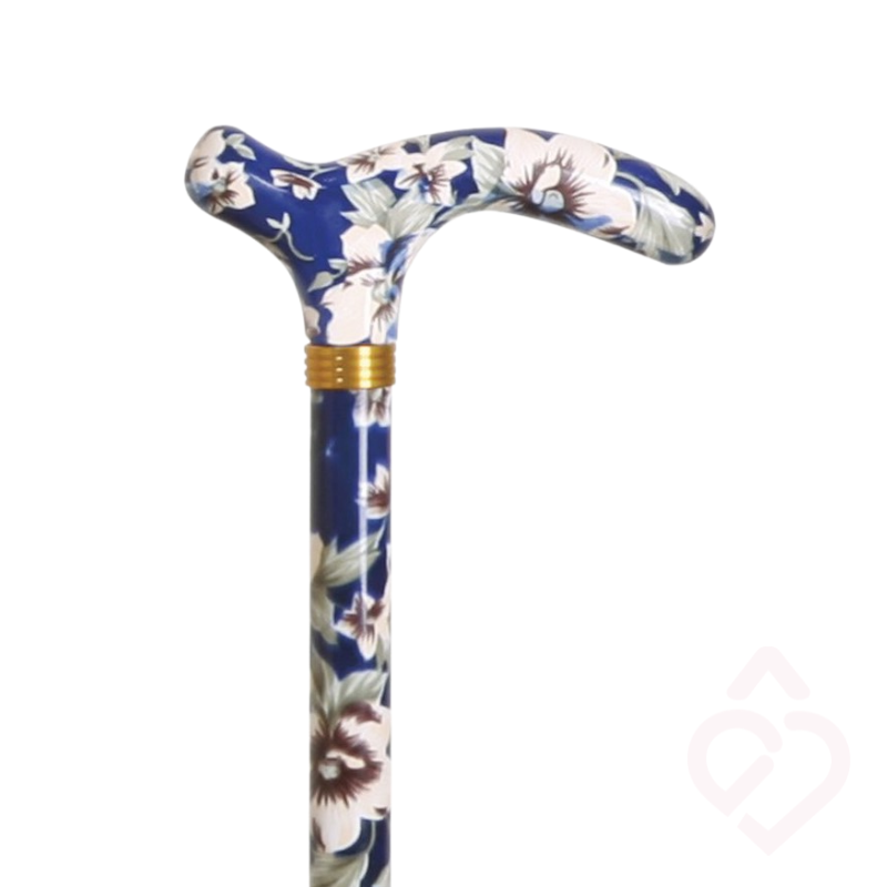 White Aluminium Walking Stick with Flowers – Stability and Style