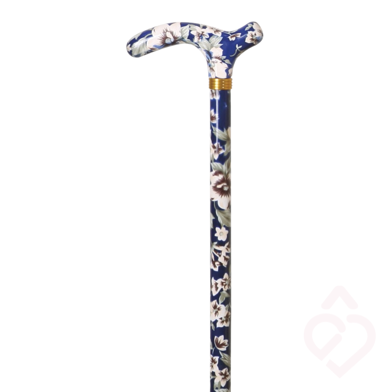 White Aluminium Walking Stick with Flowers – Stability and Style
