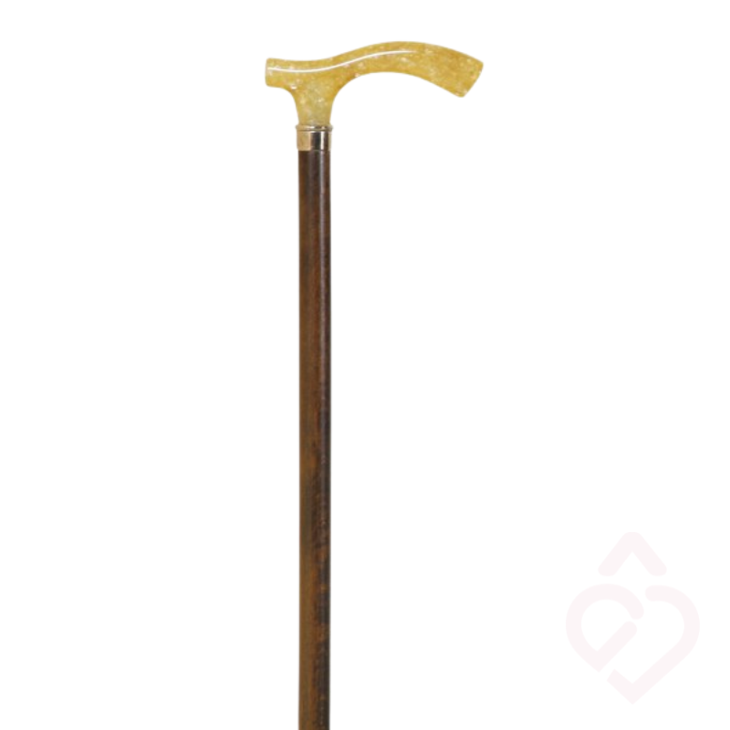 Bengala em Faia com Punho Acrílico Dourado – Conforto e Elegância