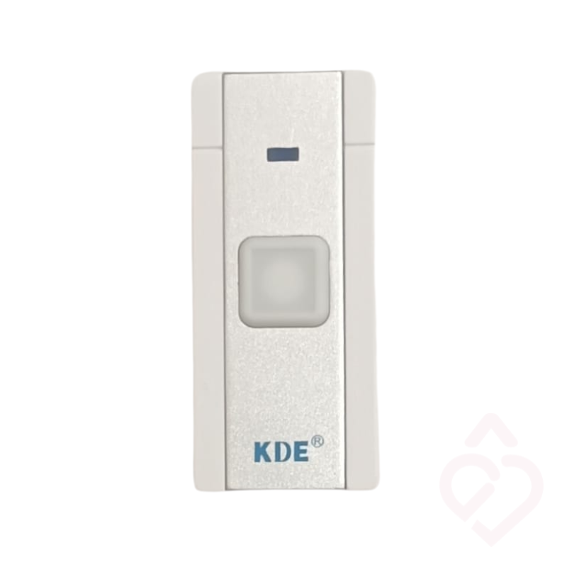 Campainha sem fios, composta por recetor e botão de chamada. Permite sinalizar a presença de visitantes sem necessidade de instalação com cabos, oferecendo uma solução prática e cómoda para utilização em casa.
