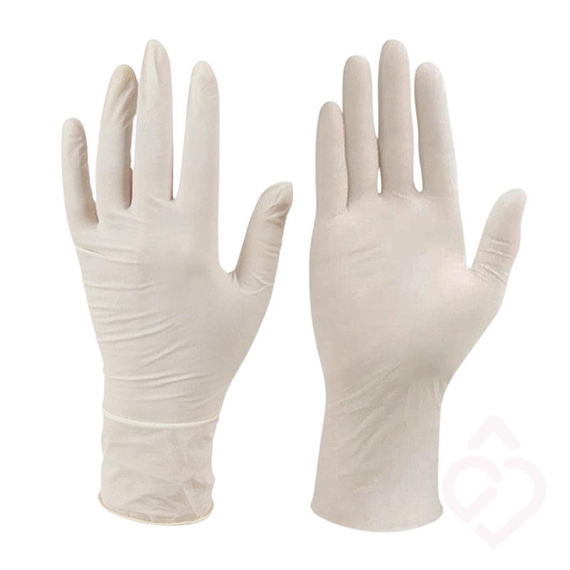 Par de luvas de latex descartáveis