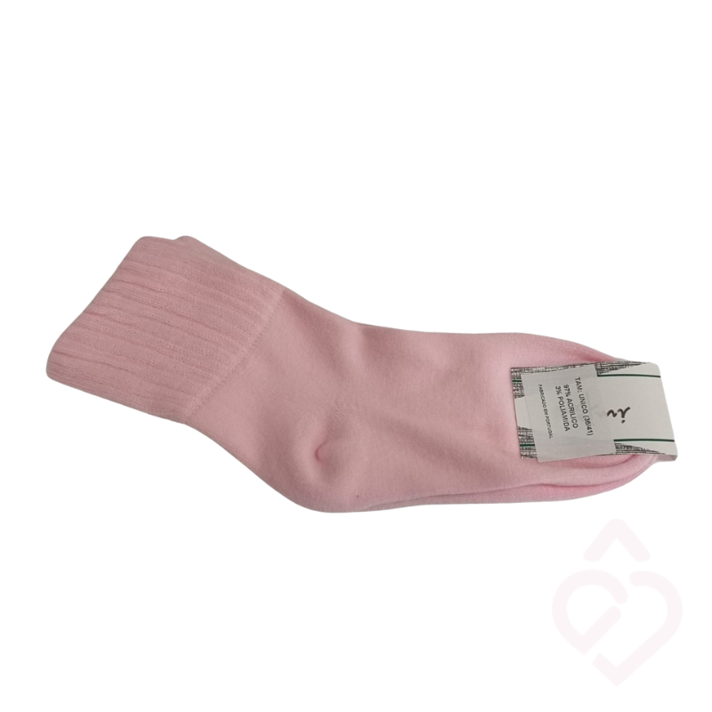 Meia para diabéticos rosa, macia e confortável, sem apertar