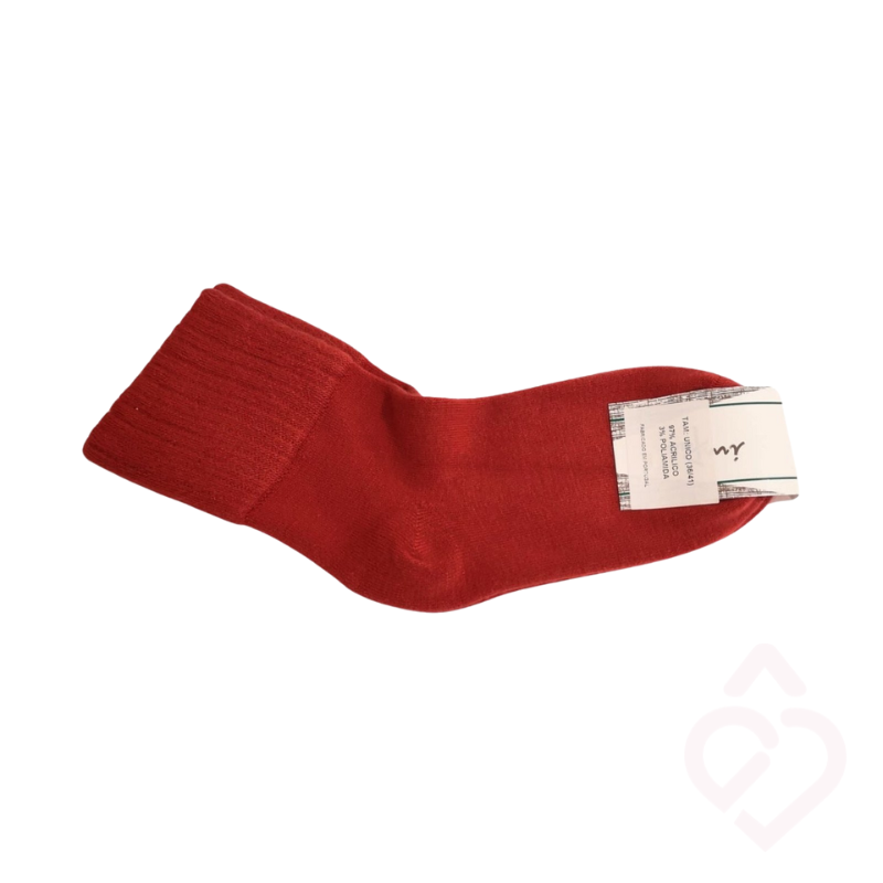 Meia para diabéticos vermelho, macia e confortável, sem apertar