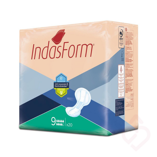 Pensos para incontinência IndasForm de elevada absorção, concebidos para proporcionar proteção, conforto e segurança no dia a dia.