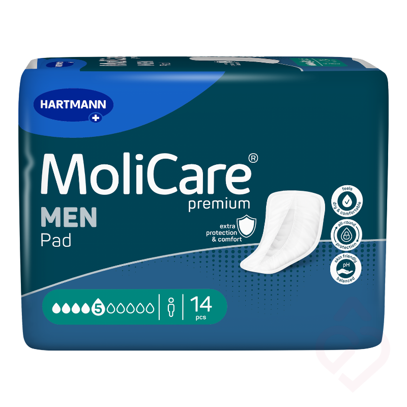 Pensos masculinos para incontinência moderada com proteção discreta contra fugas