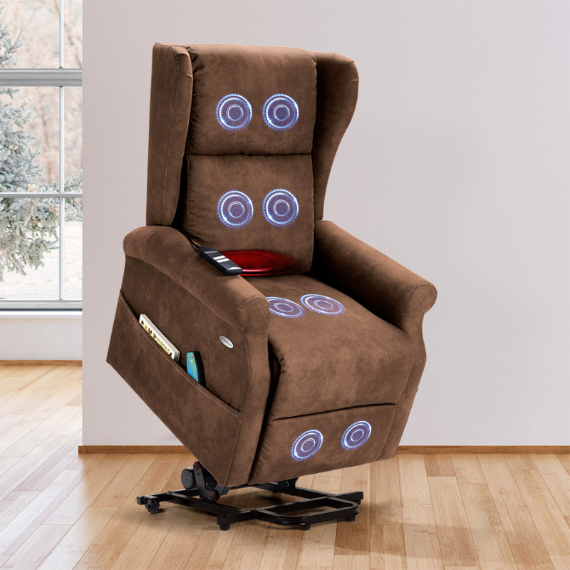 Poltrona relax elétrica com massagem em várias zonas do corpo e aquecimento na zona lombar, proporcionando uma experiência de maior conforto, bem-estar e relaxamento.