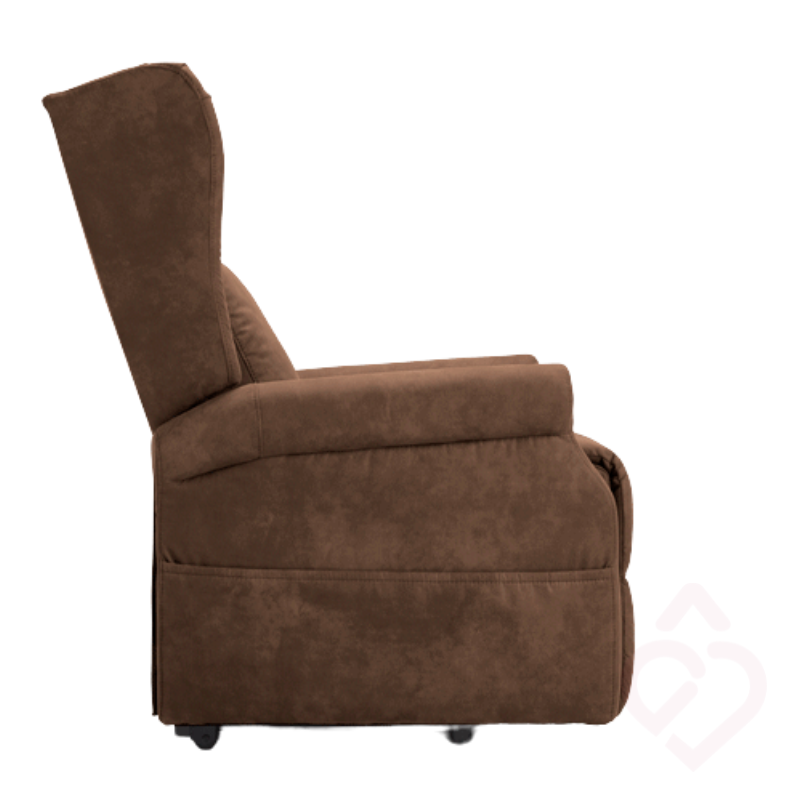 Poltrona relax elétrica com encosto alto e acolchoado, concebida para oferecer um apoio confortável às costas e proporcionar maior comodidade durante os momentos de descanso.