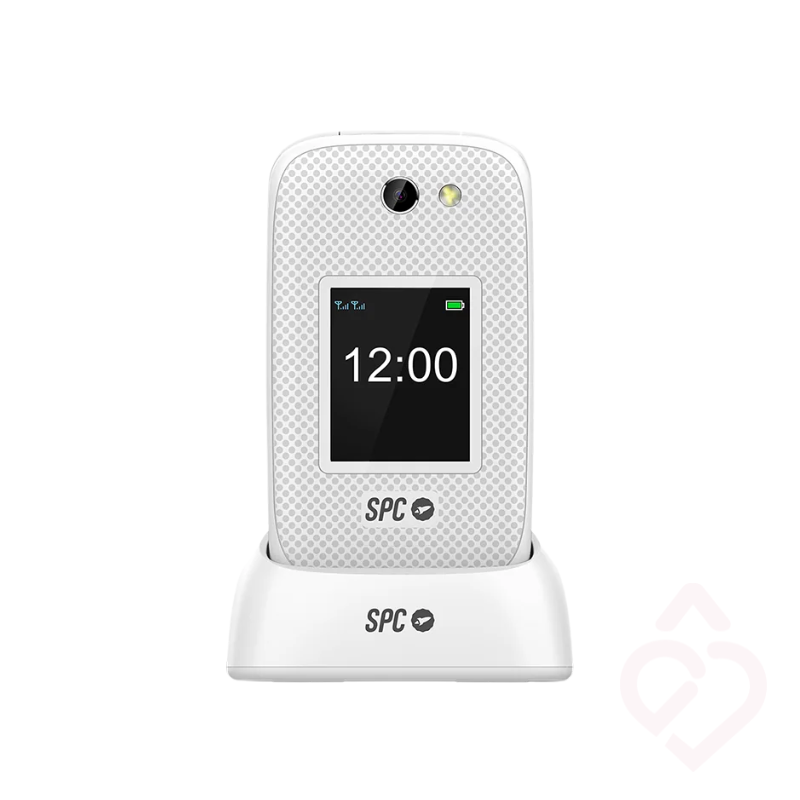 Telemóvel sénior SPC Harmony 2 branco na base de carregamento