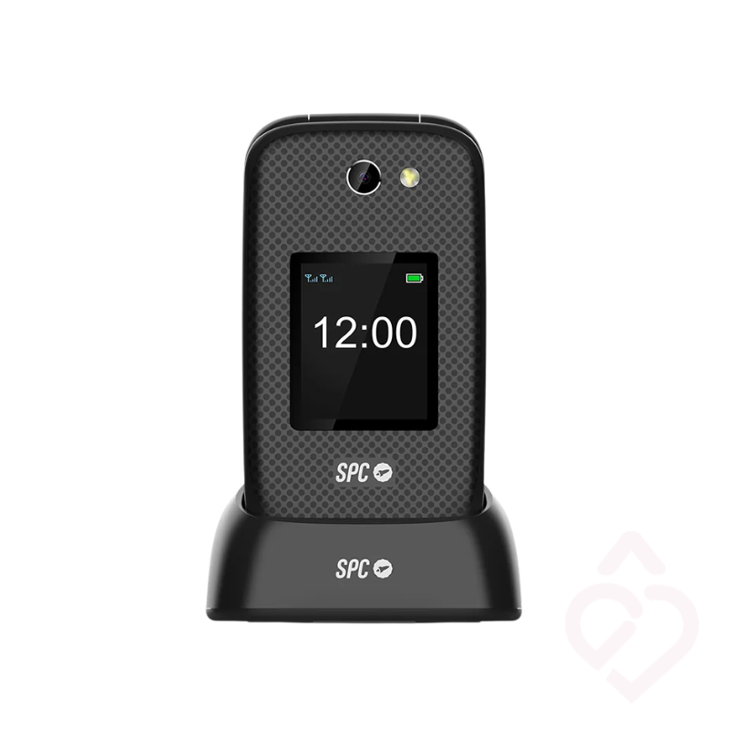 Telemóvel sénior SPC Harmony 2 preto na base de carregamento