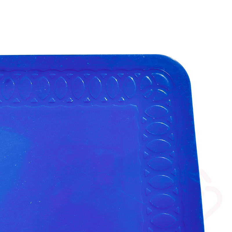 Tapete antiderrapante azul, ajuda a manter a loiça estável durante as refeições