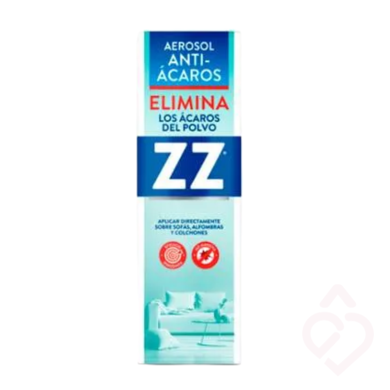 ZZ Spray antiácaros para eliminar ácaros do pó em sofás, colchões e alcatifas.