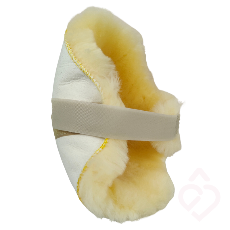 Calcanheiras em pele de carneiro natural para alívio da pressão e prevenção de escaras nos calcanhares