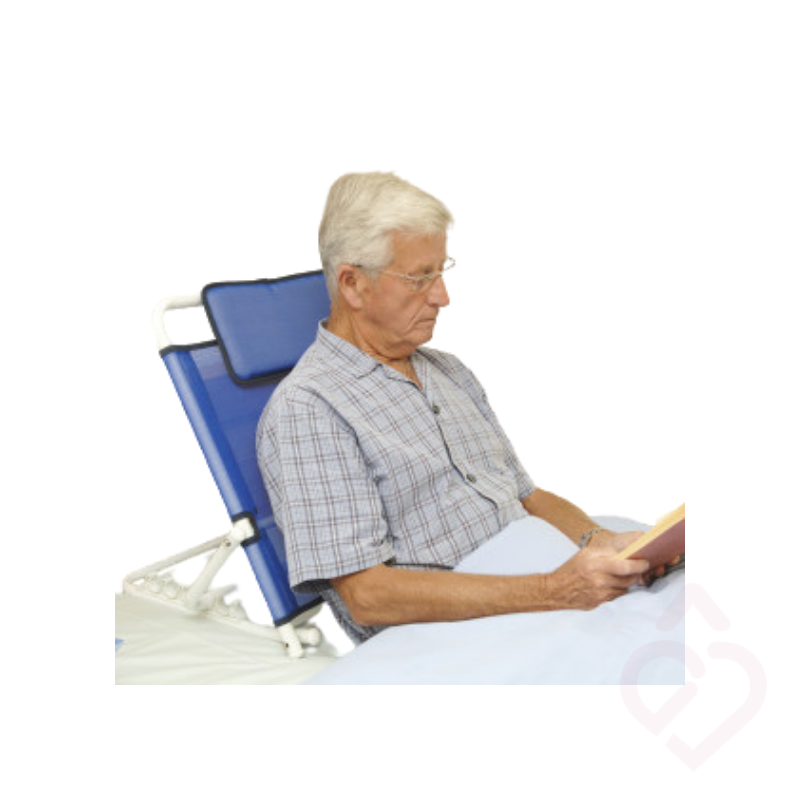 Utilização do encosto de cama ajustável para proporcionar maior conforto, apoio das costas e uma posição adequada para leitura e descanso