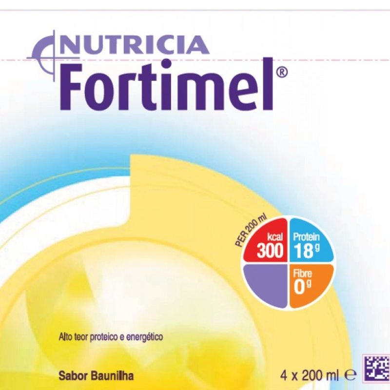 Fortimel baunilha embalagem e informação do produto