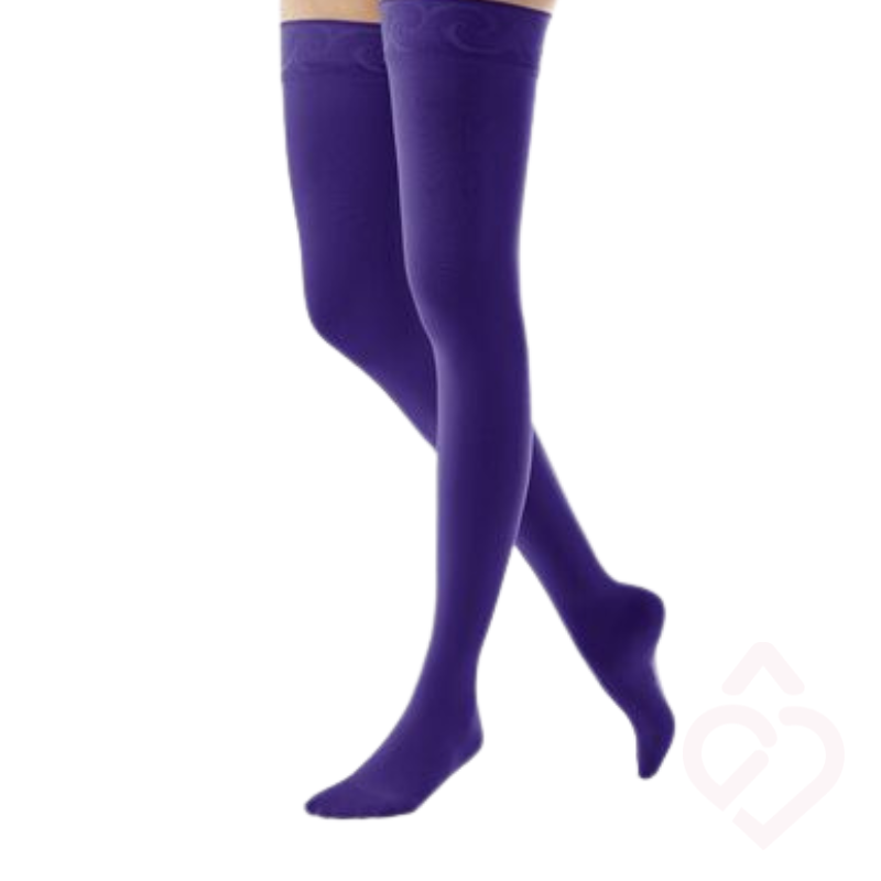 Meias de compressão até à raiz da coxa para mulher classe 1 cor french lavander