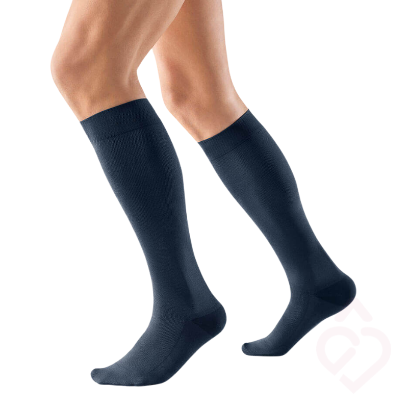 Meias de compressão até ao joelho para homem classe 1 cor azul escuro