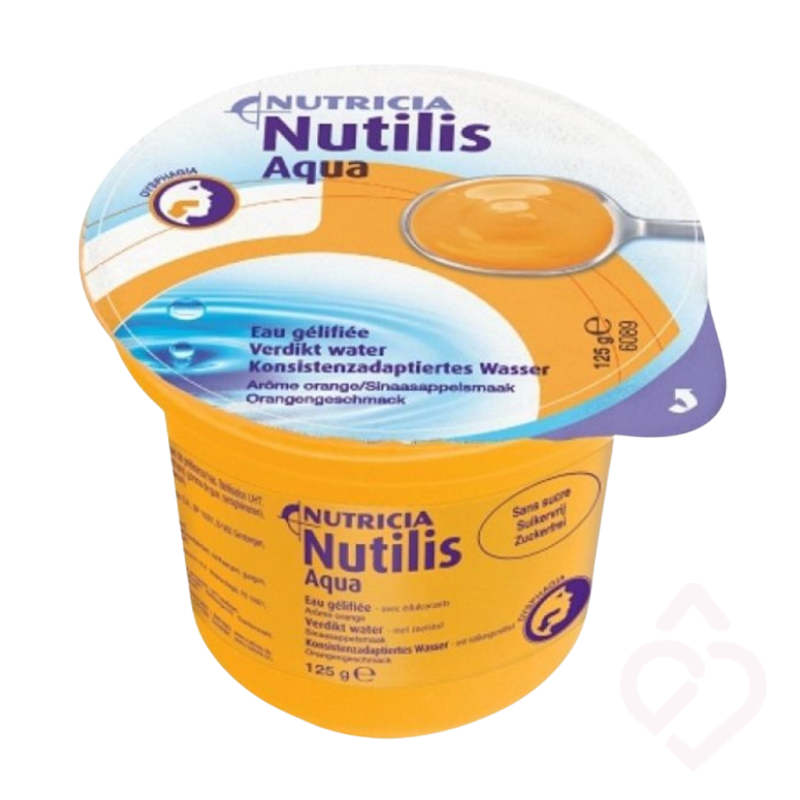 Nutilis Aqua laranja água gelificada para hidratação segura em casos de disfagia