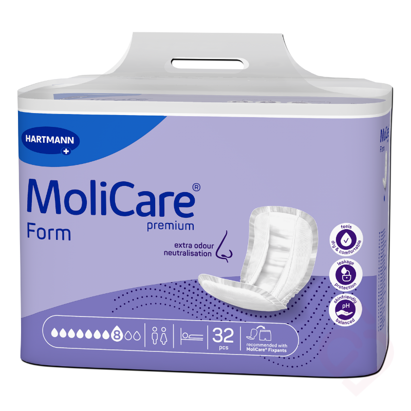 Embalagem dos pensos para incontinência MoliCare Premium Form