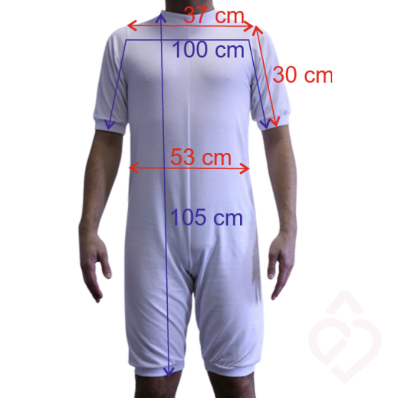 Pijama curto para demência tamanho M com medidas