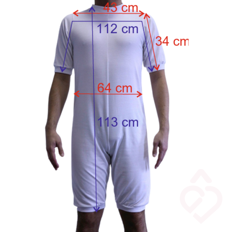Pijama curto para demência tamanho XL com medidas