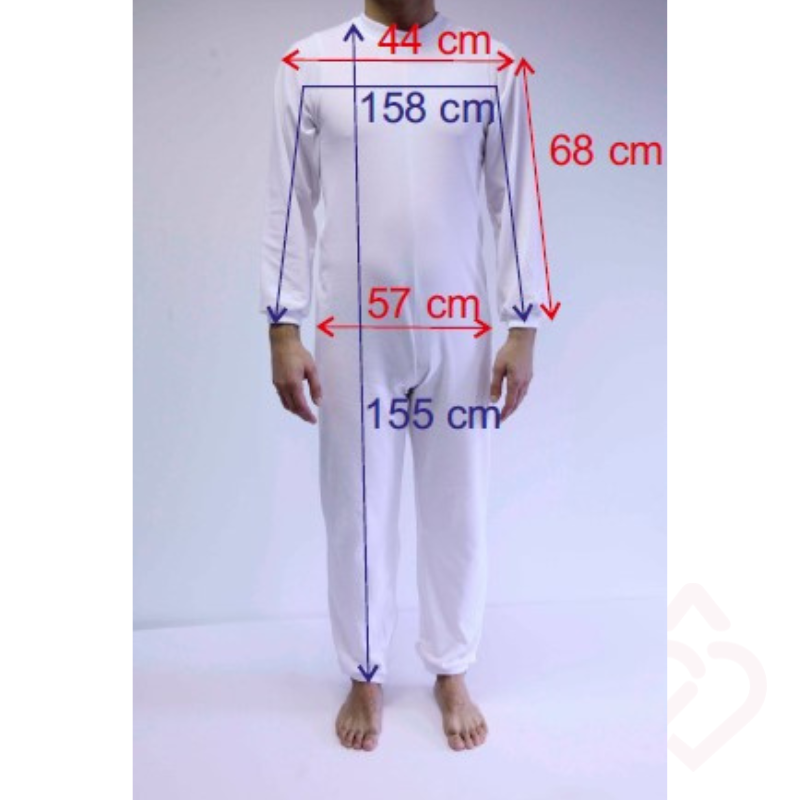 Pijama longo com fecho medidas e dimensões tamanho XL