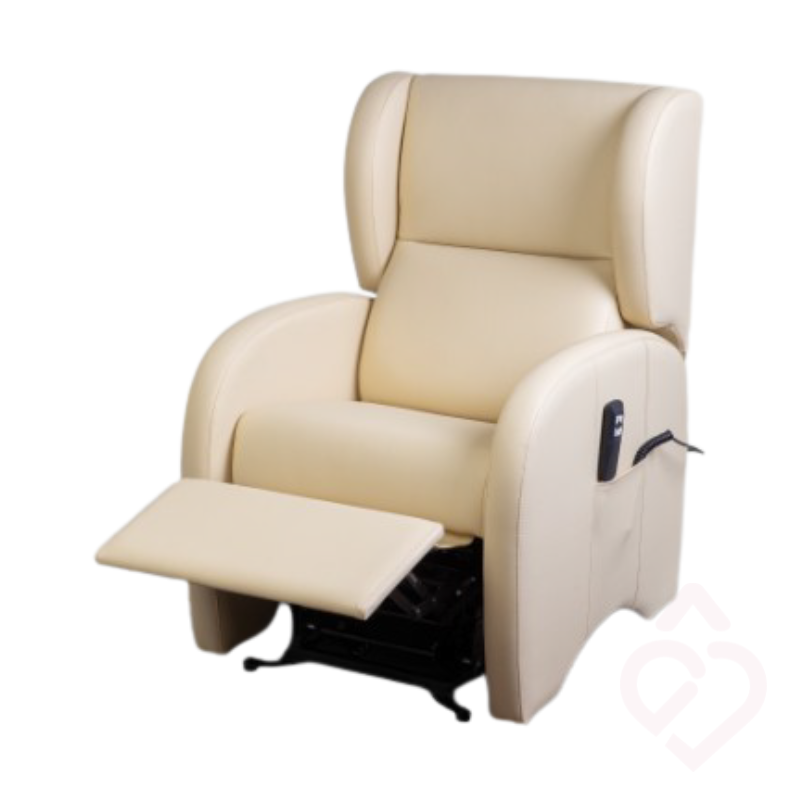 Poltrona elétrica bimotor em pele sintética com função relax e elevação