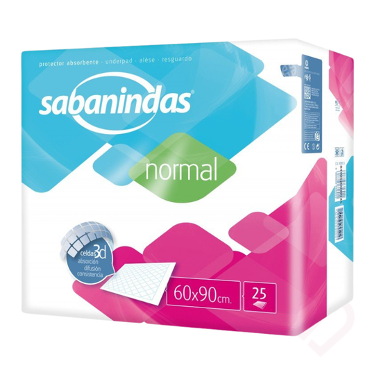 Resguardo absorvente descartável, com medida 60x90cm, indicado para proteger camas e outras superfícies em casos de perdas de urina.