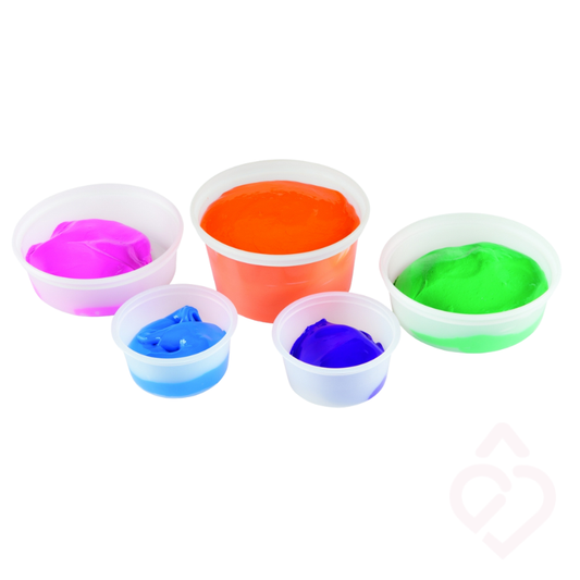 Silicone terapêutico para exercícios de reabilitação e fortalecimento das mãos, disponível em diferentes níveis de resistência, cada um com uma força específica.
