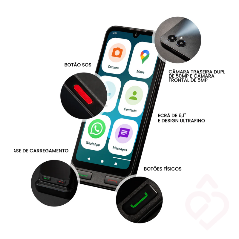 Smartphone sénior SPC Zeus 2 Pro funcionalidades e interface destacadas